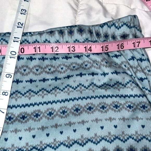 Cozy Blue Patterned Womens Lounge Pants With Elastic Waistband - Basic Editions - Picture 6 of 7